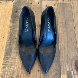 ALDO Black Leather Heel Pumps 8.5